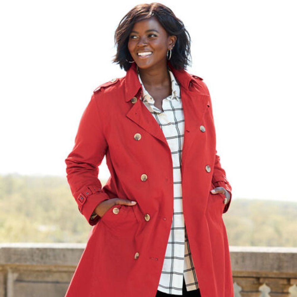 Betty Barclay Red Trench Coat - Picture 3 of 14
